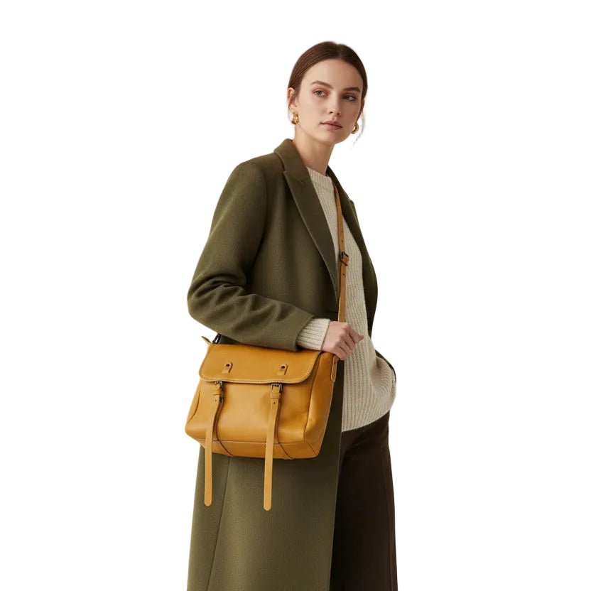 Borsa in pelle con doppio manico Bruno Rossi R319 Biscotto - Pelletteria Allegrini