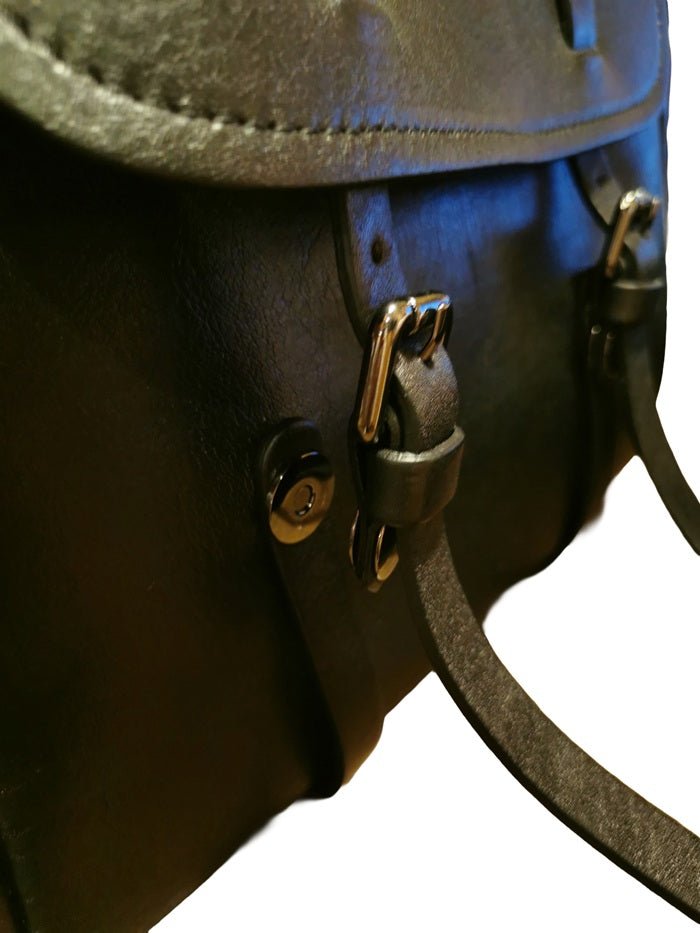 Borsa in pelle con doppio manico Bruno Rossi R319 Nero - Pelletteria Allegrini
