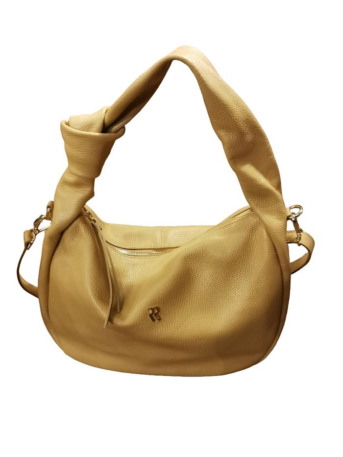 Borsa in pelle con nodo ML227/G Biscotto - Pelletteria Allegrini