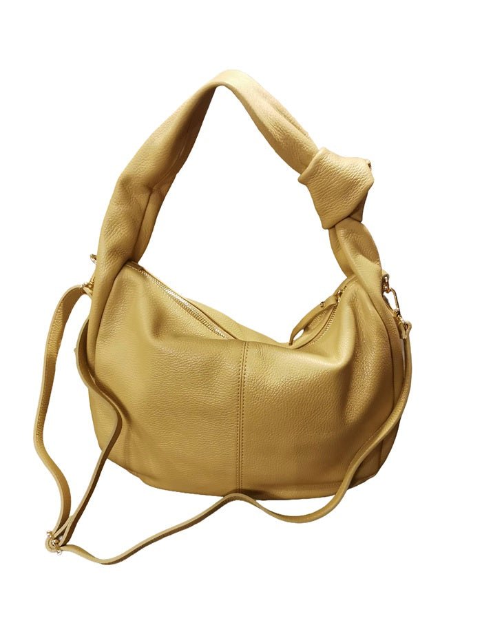 Borsa in pelle con nodo ML227/G Biscotto - Pelletteria Allegrini