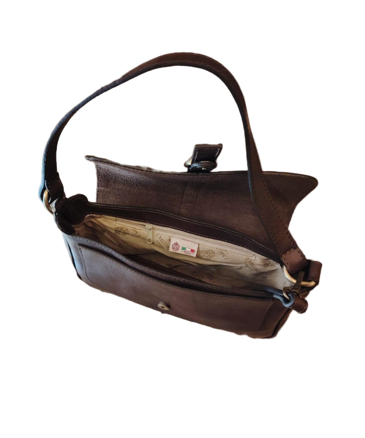Borsa in pelle I Medici 63/1350 testa di moro - Pelletteria Allegrini