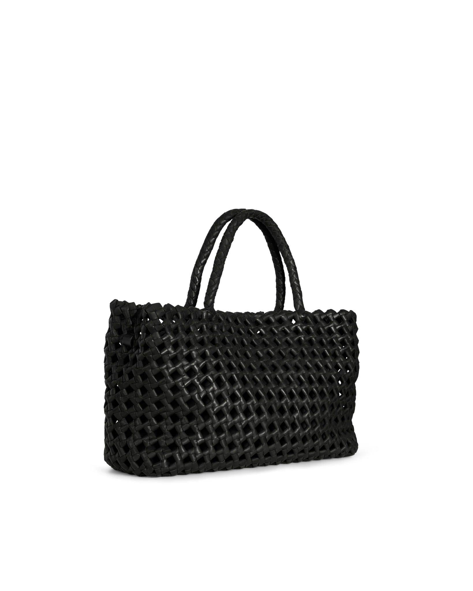 Borsa in pelle intrecciata Visonà 26456 nero - Pelletteria Allegrini