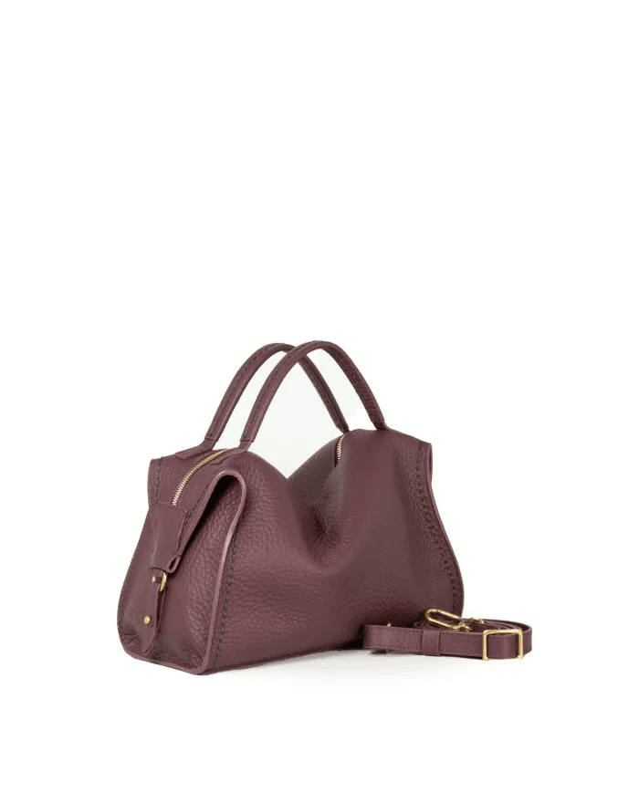 Borsa in pelle Nora Visonà 25705 bordeaux - Pelletteria Allegrini