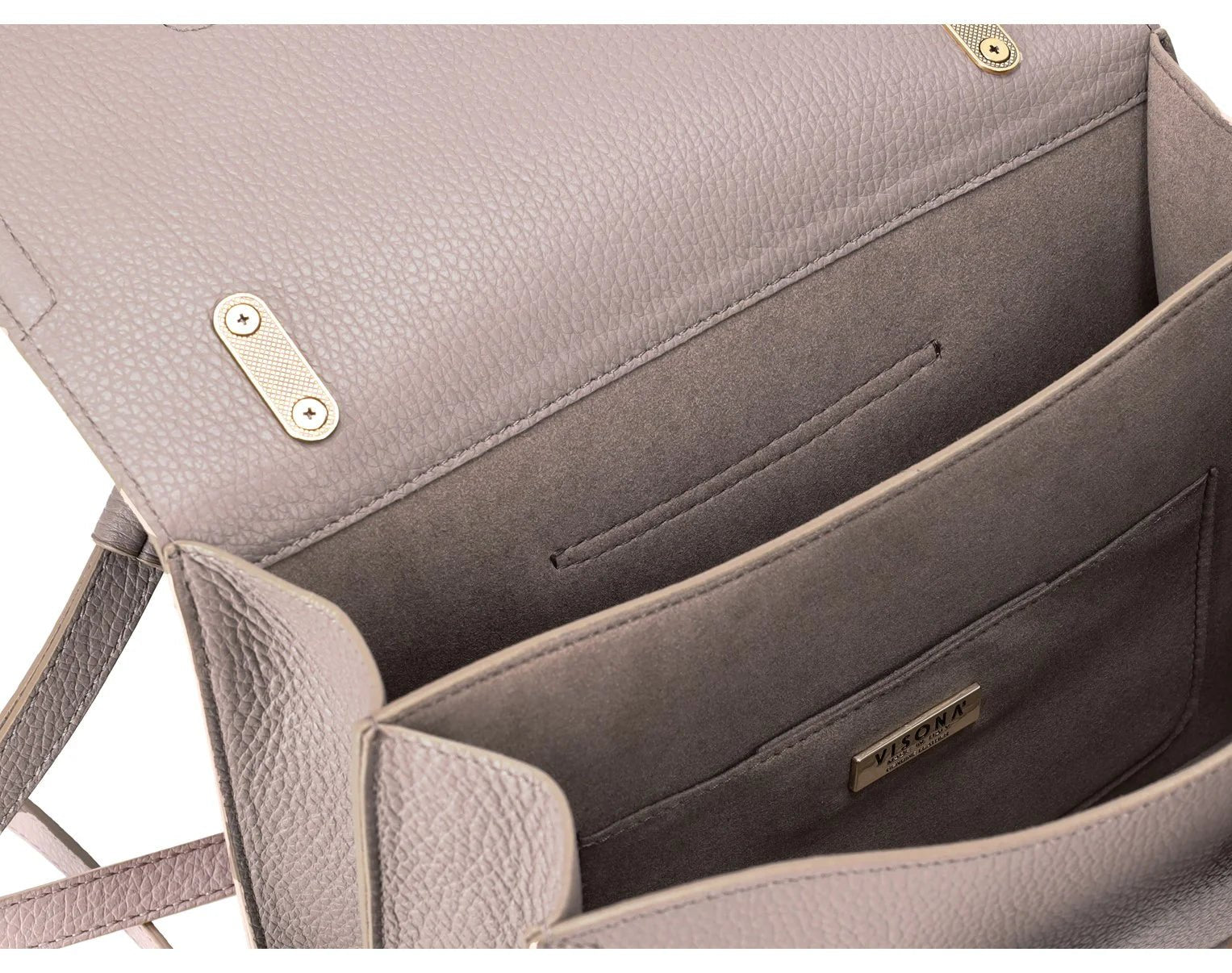 Borsa in pelle Visonà LINDA 20101 Taupe - Pelletteria Allegrini