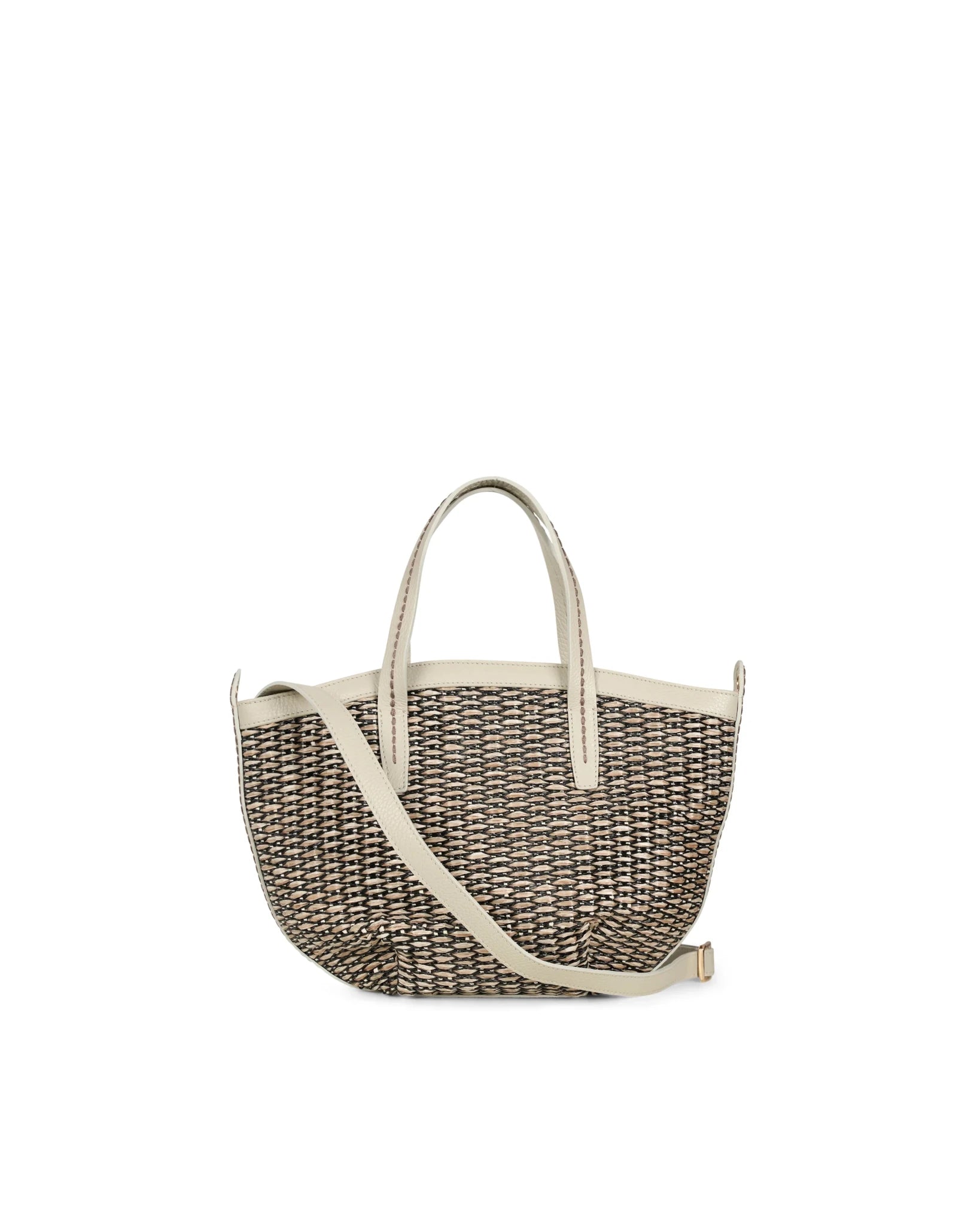 Borsa in raffia e pelle Visonà 26331 Argilla - Pelletteria Allegrini