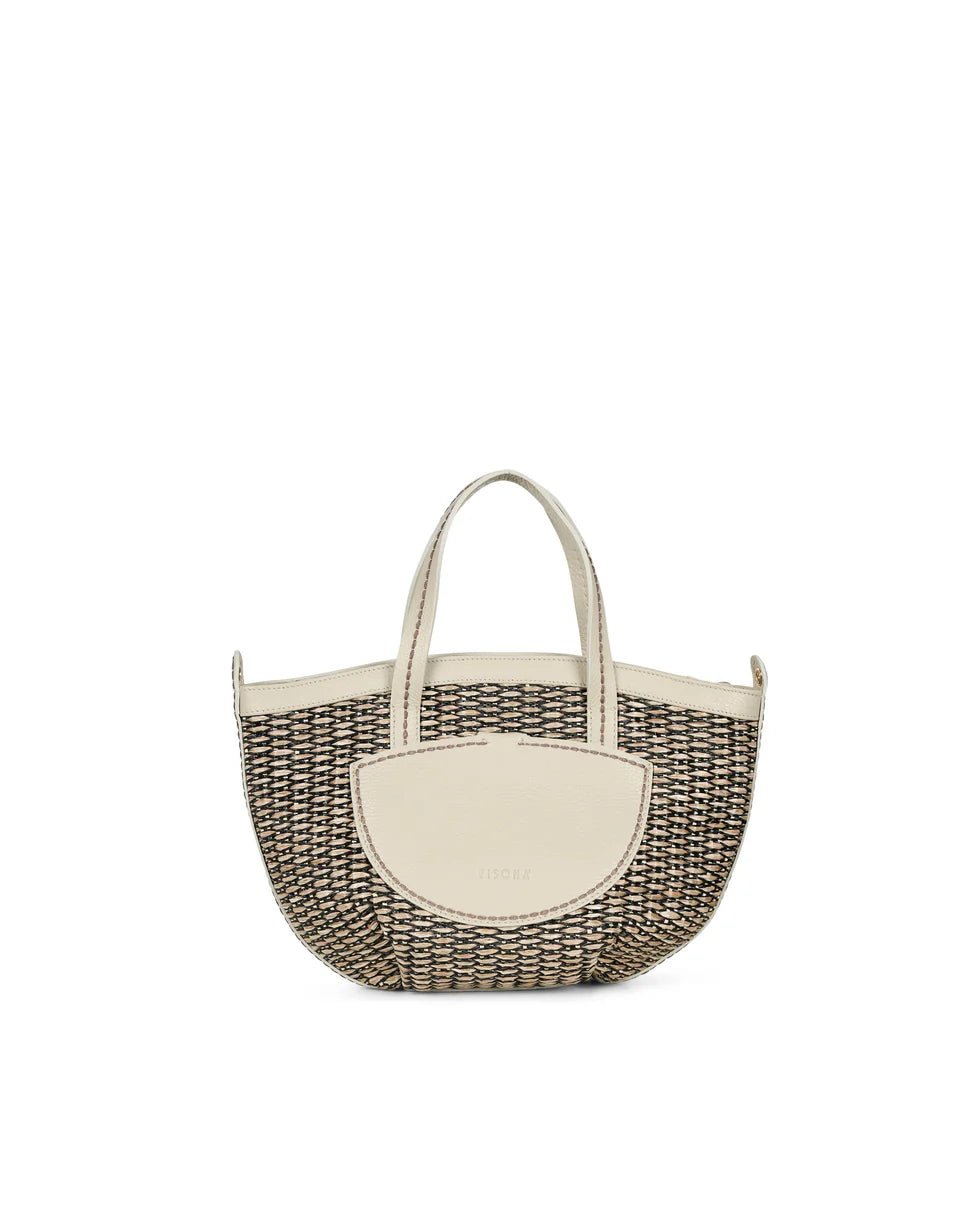 Borsa in raffia e pelle Visonà 26331 Argilla - Pelletteria Allegrini