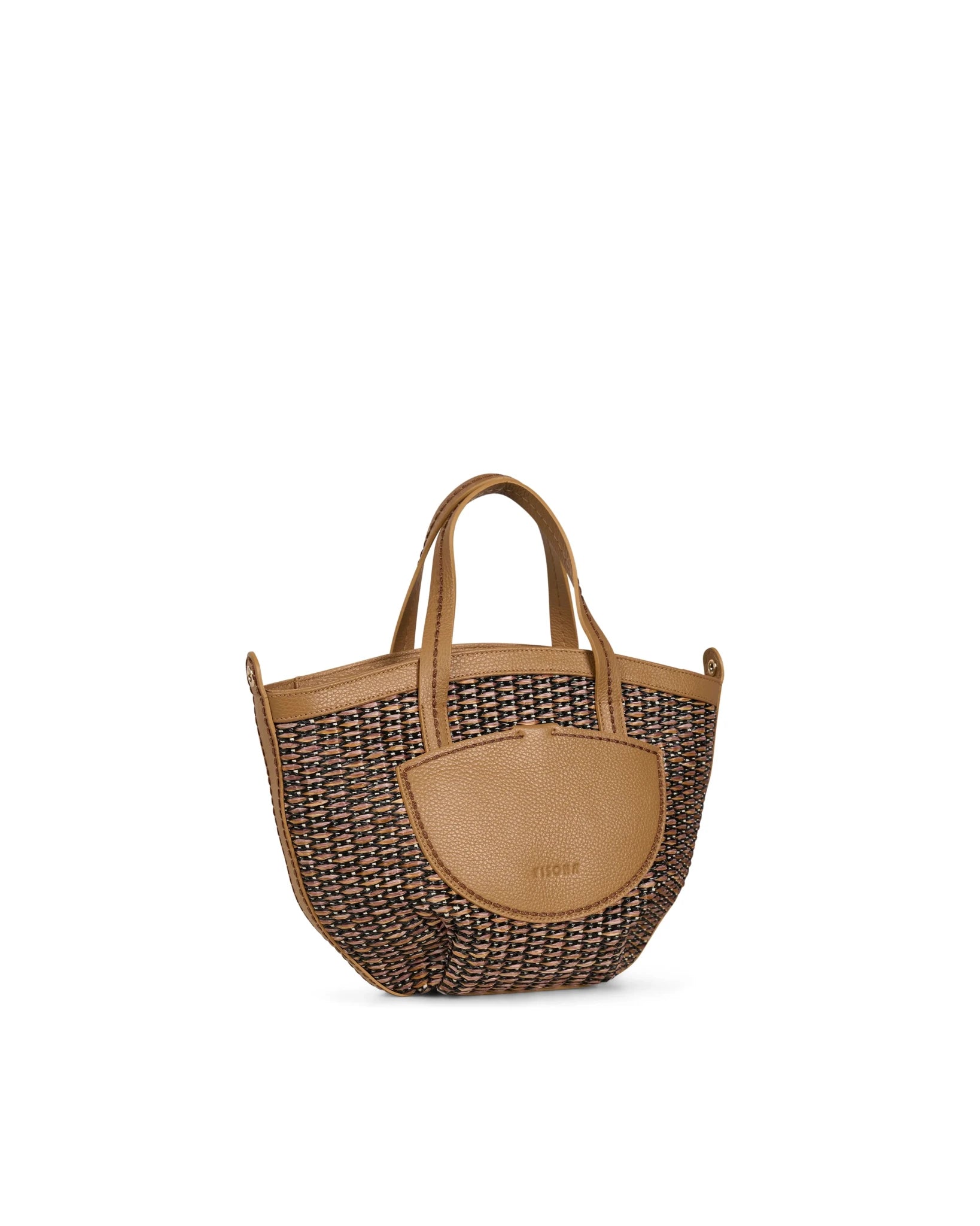 Borsa in raffia e pelle Visonà 26331 Quercia - Pelletteria Allegrini