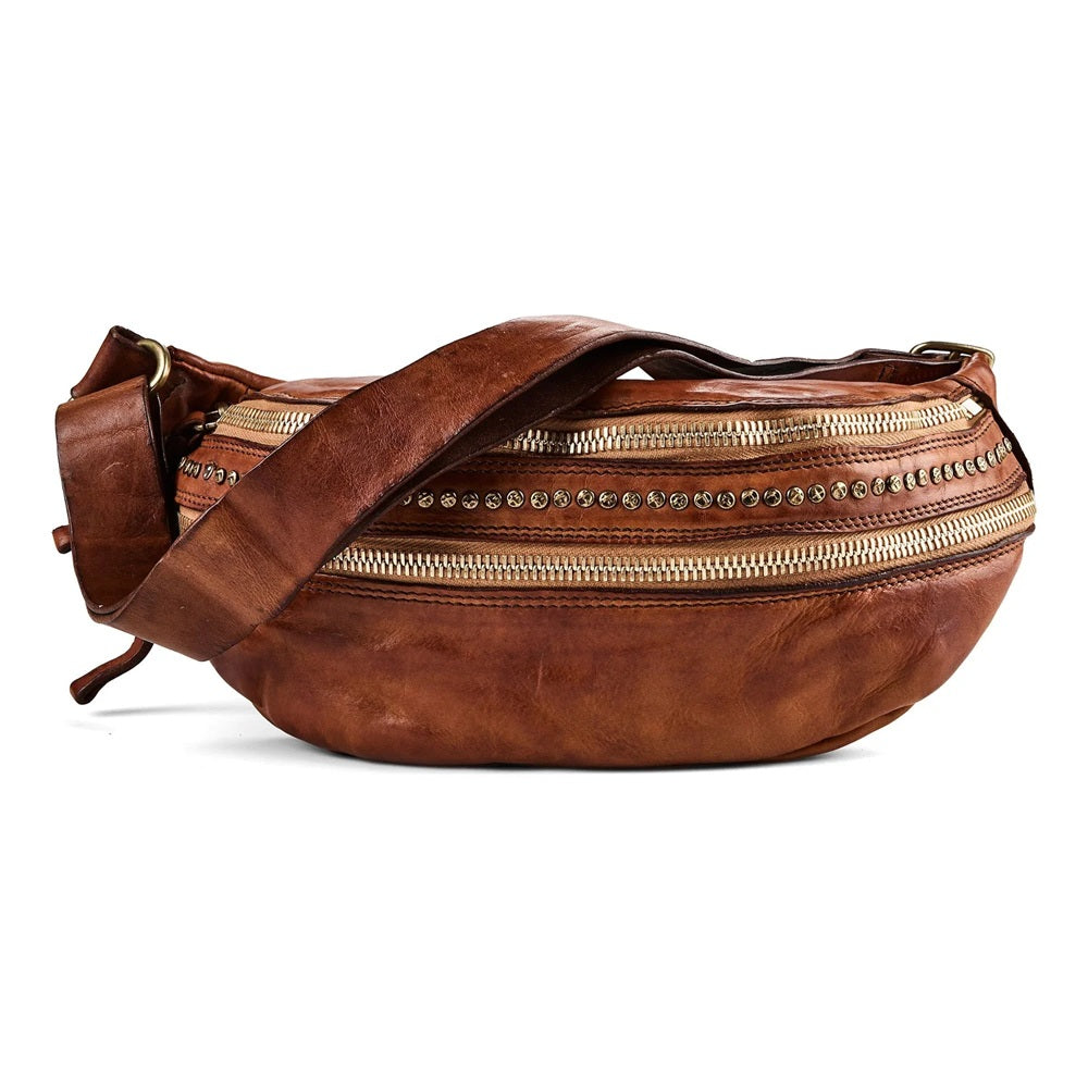 Studded Leather Belt Bag Campomaggi C036430ND-X0007 Cognac