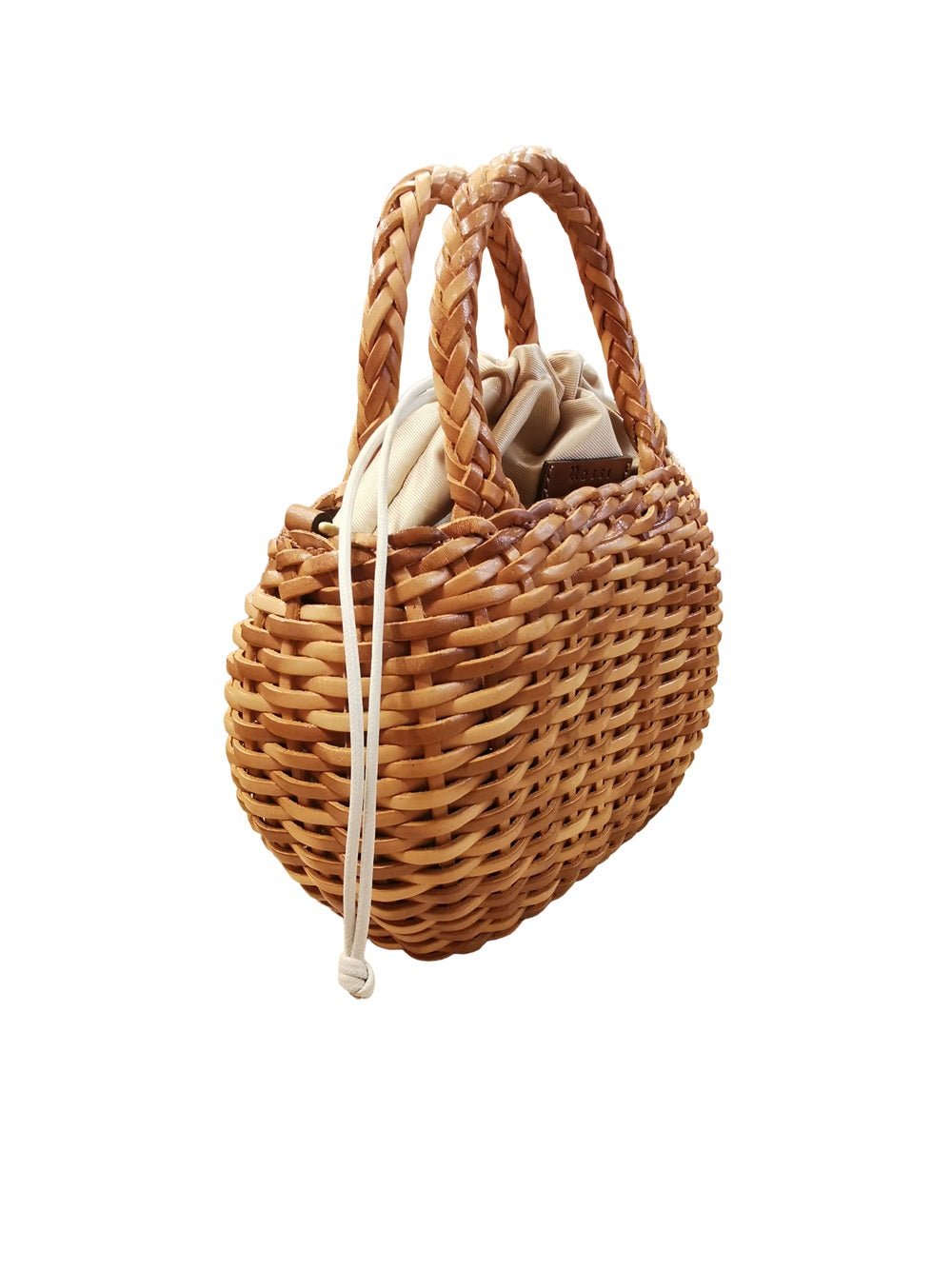 Borsa media con doppi manici in pelle intrecciata Bruno Rossi T3 Cuoio - Pelletteria Allegrini