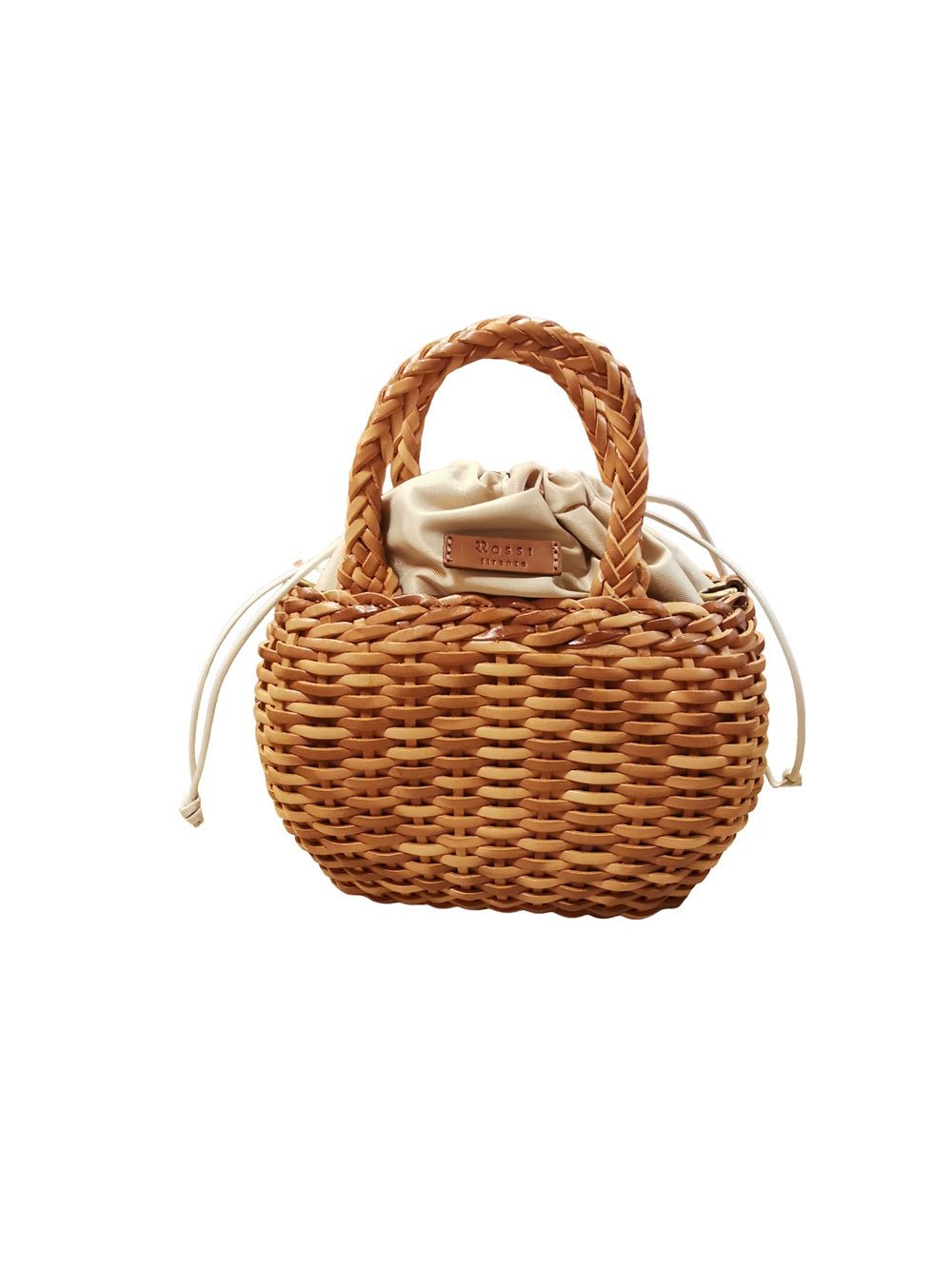 Borsa media con doppi manici in pelle intrecciata Bruno Rossi T3 Cuoio - Pelletteria Allegrini