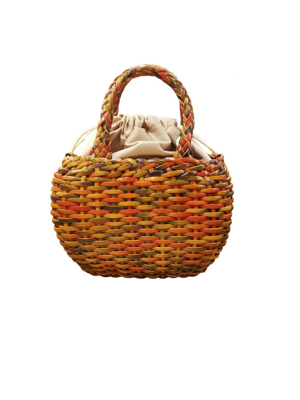 Borsa media con doppi manici in pelle intrecciata Bruno Rossi T3 Multicolor - Pelletteria Allegrini