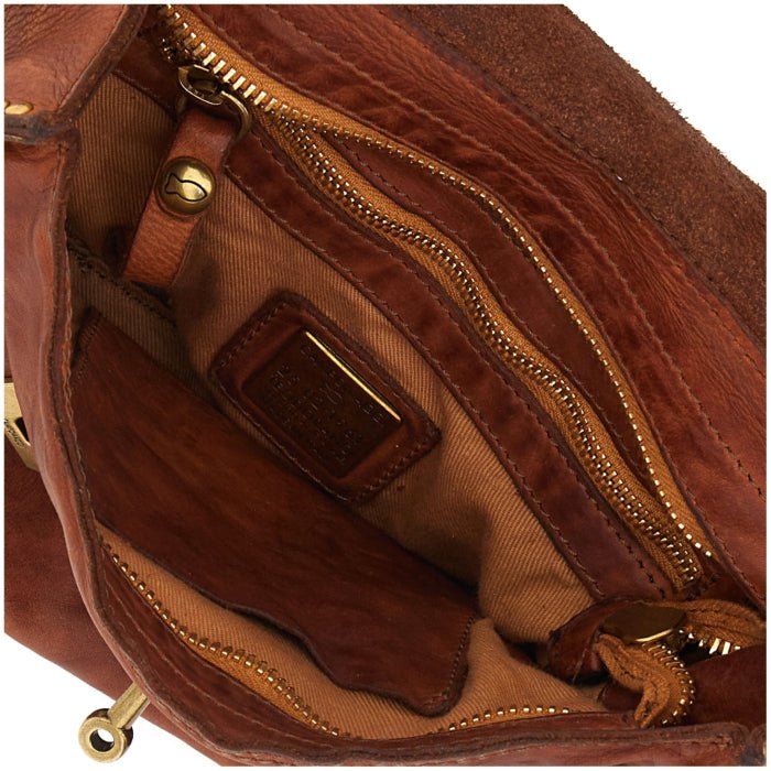 Borsa monospalla Ginevra - Kura Campomaggi C043940ND X0007 cognac - Pelletteria Allegrini