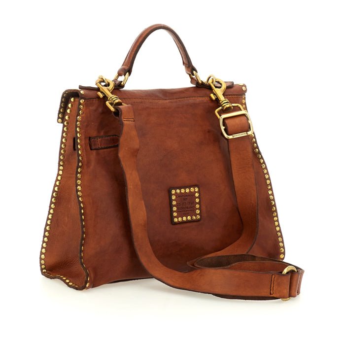 Borsa monospalla Ginevra - Kura Campomaggi C043940ND X0007 cognac - Pelletteria Allegrini