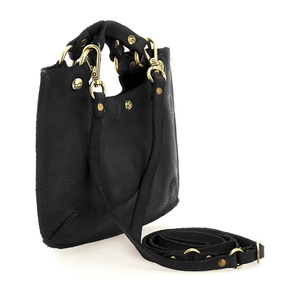 Small Crossbody Leather Bag with heart Campomaggi C034580ND-X3140 Black