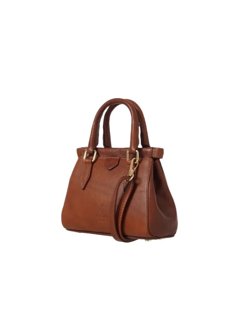 Borsa piccola con tracolla in pelle I Medici 63/2460 Marrone - Pelletteria Allegrini