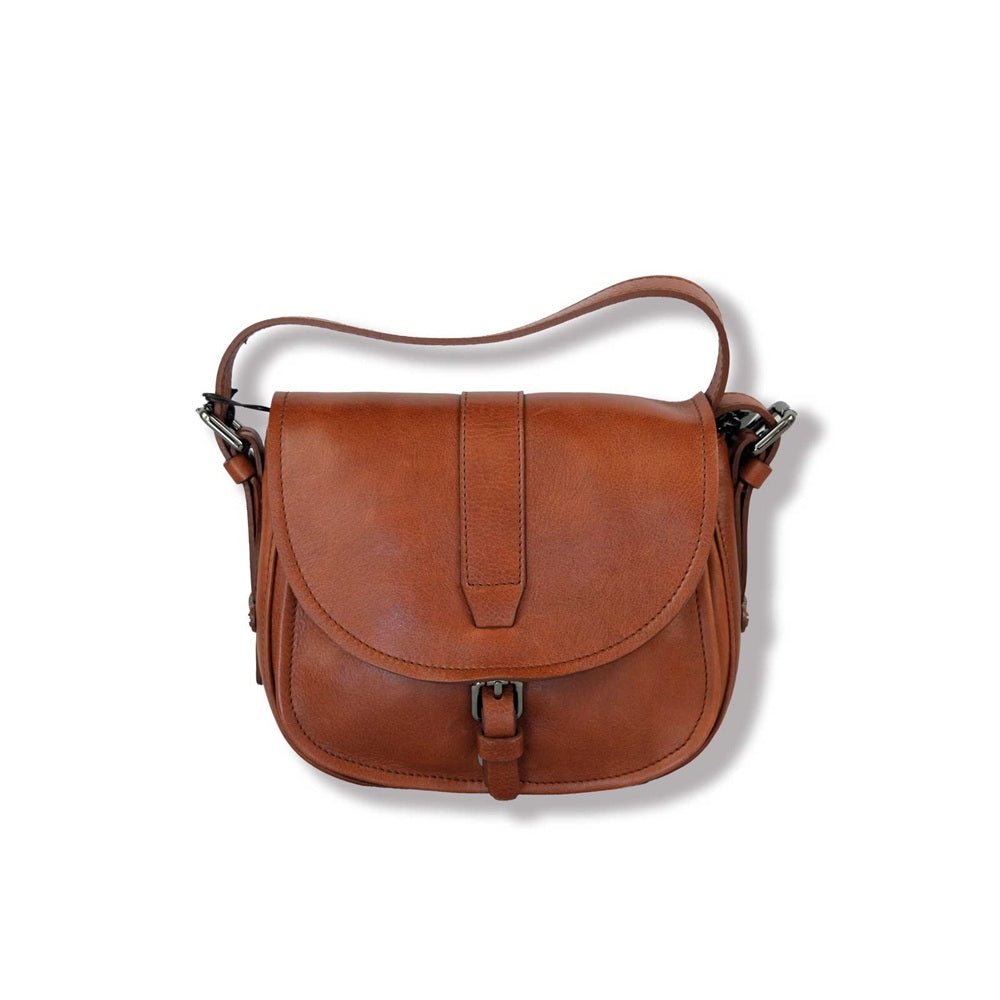 Borsa piccola in pelle Bruno Rossi R317 Brandy - Pelletteria Allegrini