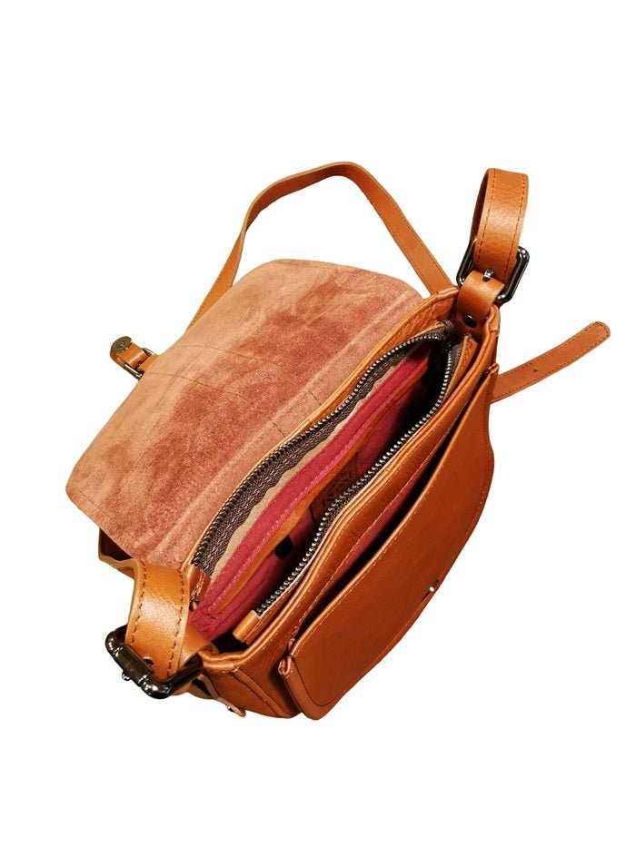 Borsa piccola in pelle Bruno Rossi R317 Brandy - Pelletteria Allegrini