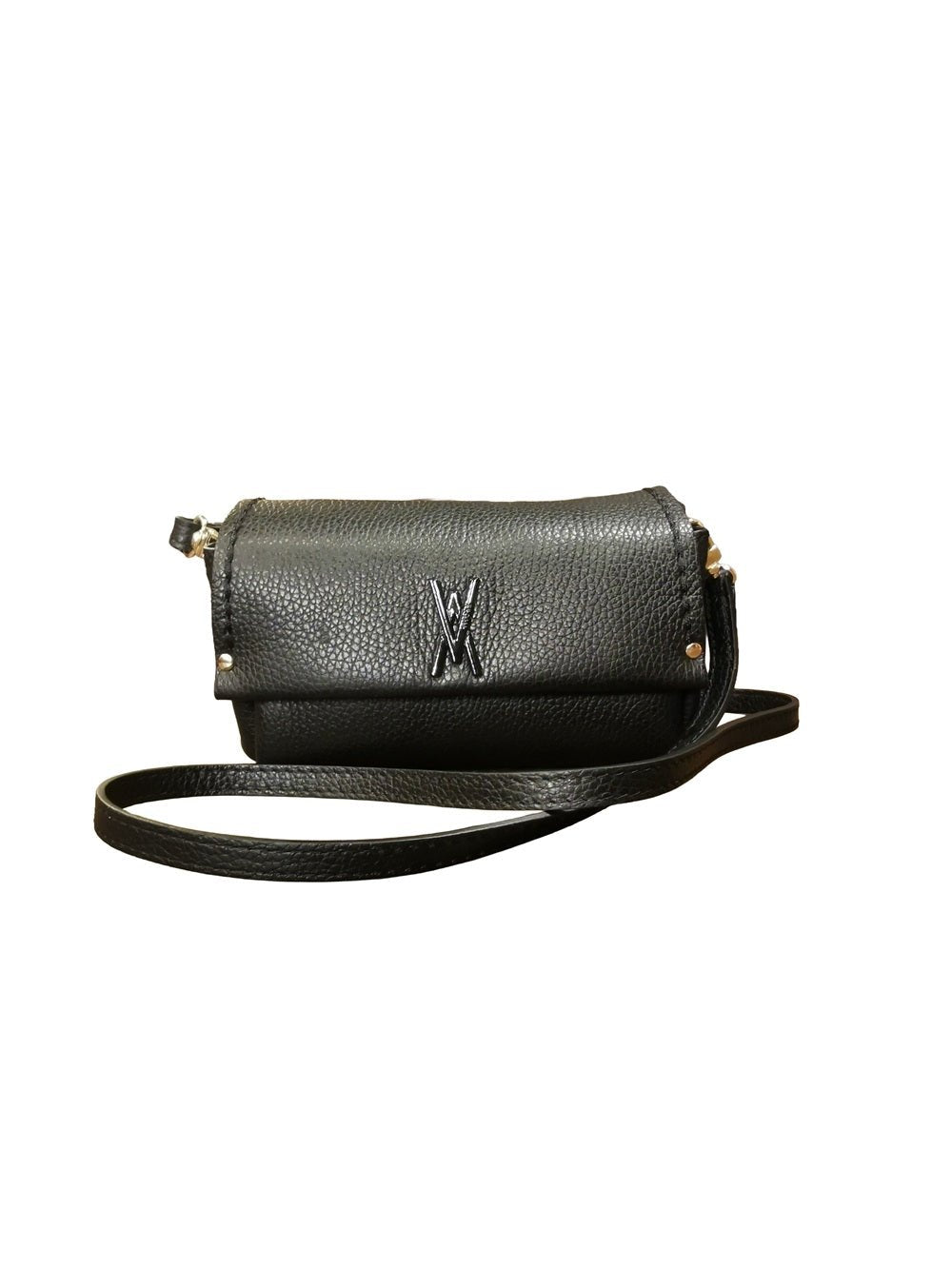 Borsa piccola in pelle con tracolla VISONA' 24805 Nero - Pelletteria Allegrini