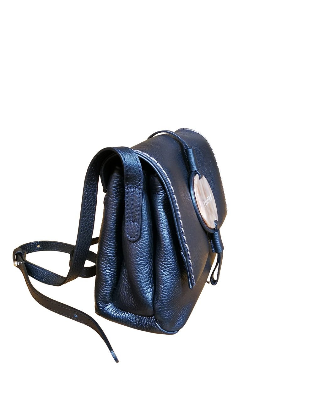 Borsa piccola in pelle con tracolla Visonà 26321 Nero - Pelletteria Allegrini