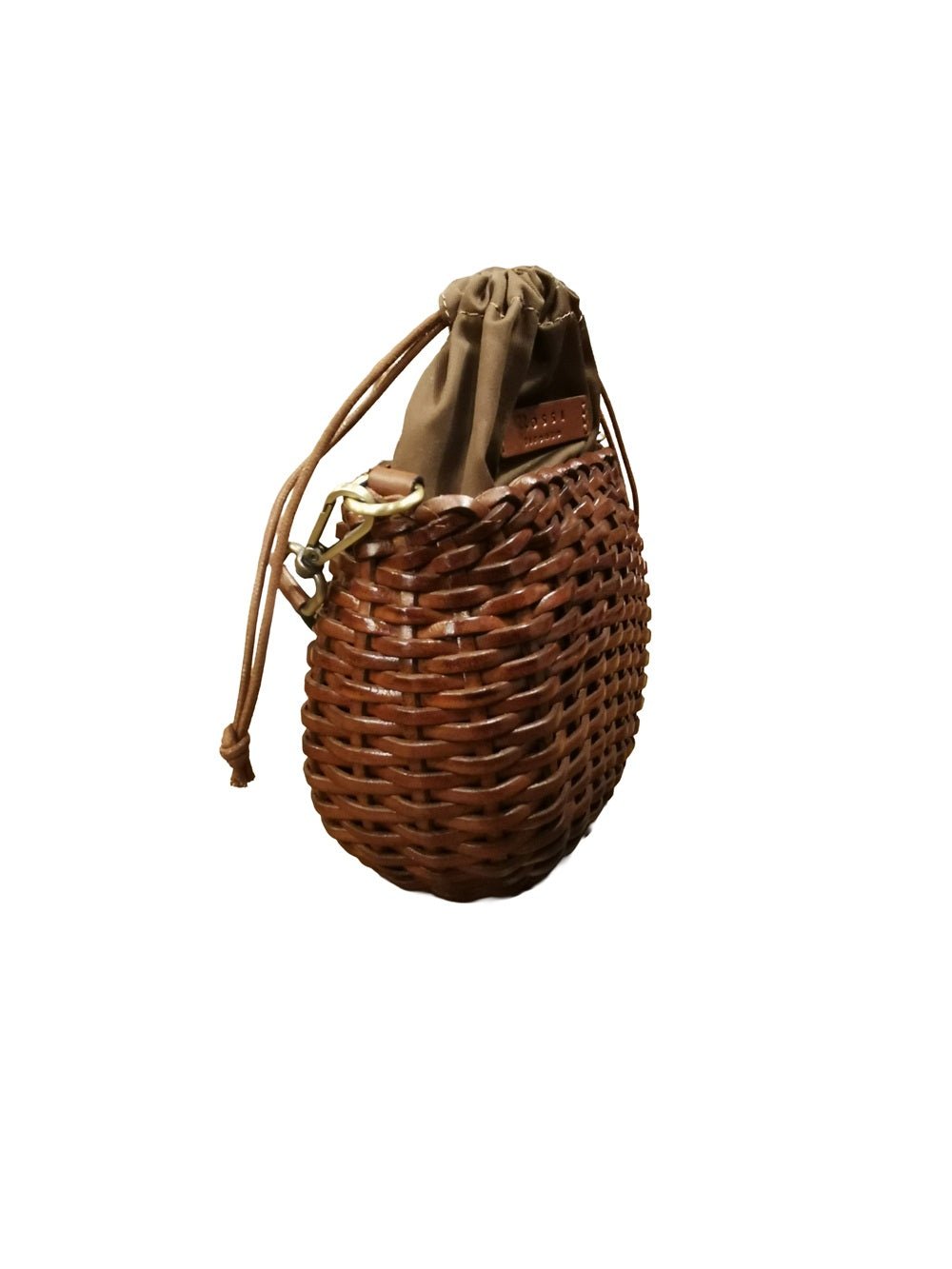 Borsa piccola in pelle intrecciata Bruno Rossi T1 Caffè - Pelletteria Allegrini