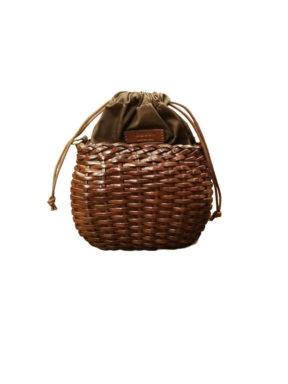 Borsa piccola in pelle intrecciata Bruno Rossi T1 Caffè - Pelletteria Allegrini