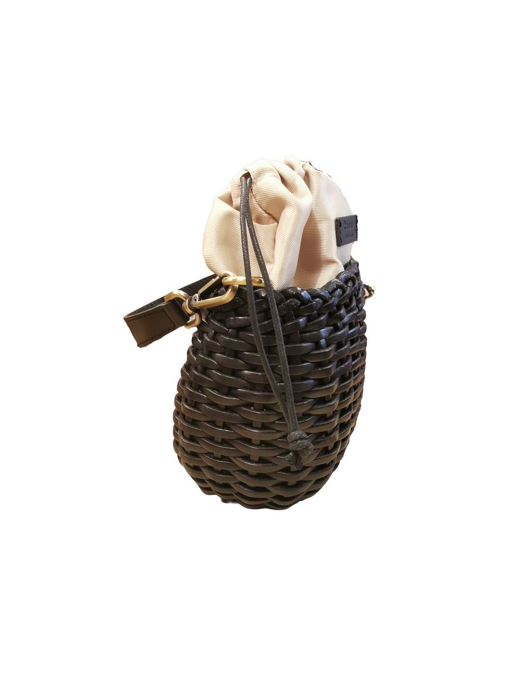 Borsa piccola in pelle intrecciata Bruno Rossi T1 Nero - Pelletteria Allegrini
