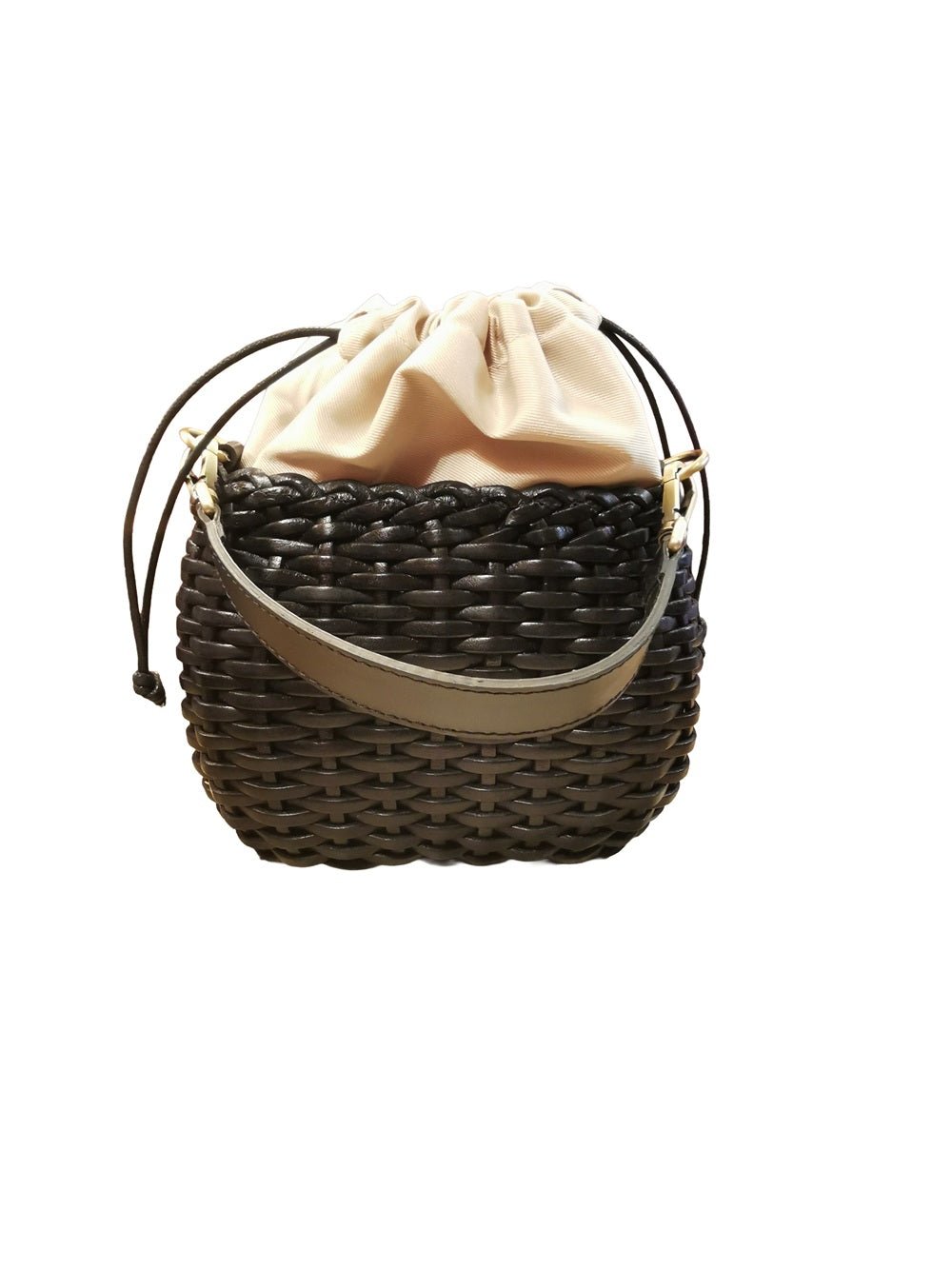 Borsa piccola in pelle intrecciata Bruno Rossi T1 Nero - Pelletteria Allegrini