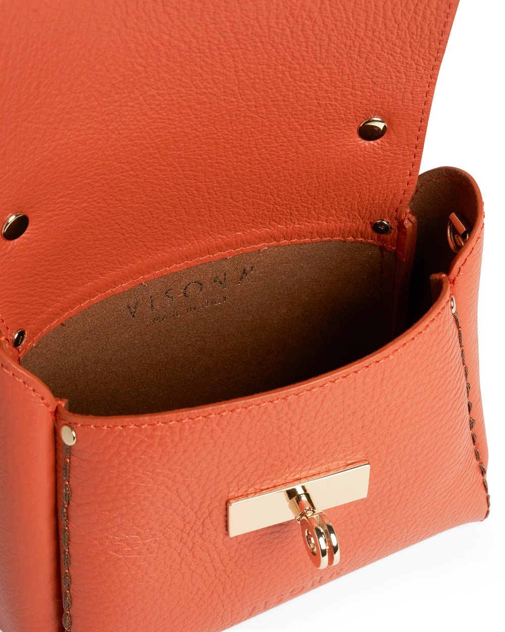 Borsa piccola in pelle Visonà 20640 Papaya - Pelletteria Allegrini