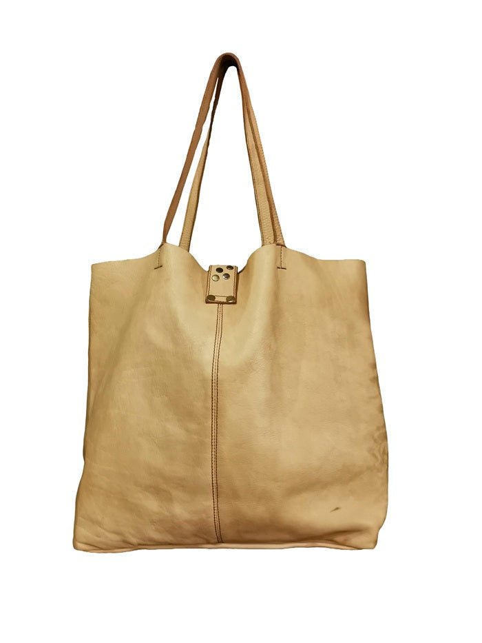 Borsa shopper in pelle Pelletteria Allegrini Filippo 1039 Beige - Pelletteria Allegrini