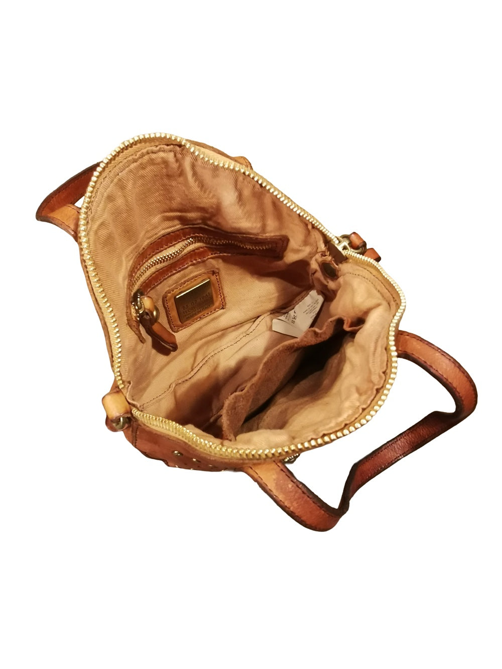 Round bag with medals and studs Campomaggi C016140ND-X3136 Cognac
