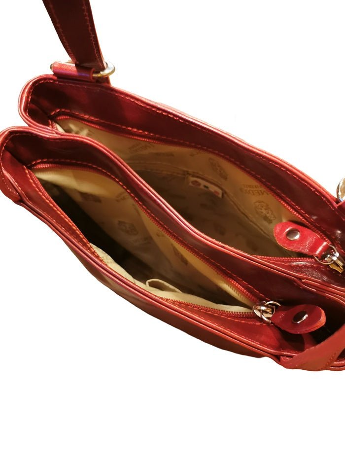 Borsa/zaino in pelle I Medici 63/2900 Rosso - Pelletteria Allegrini