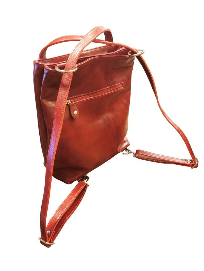 Borsa/zaino in pelle I Medici 63/2900 Rosso - Pelletteria Allegrini
