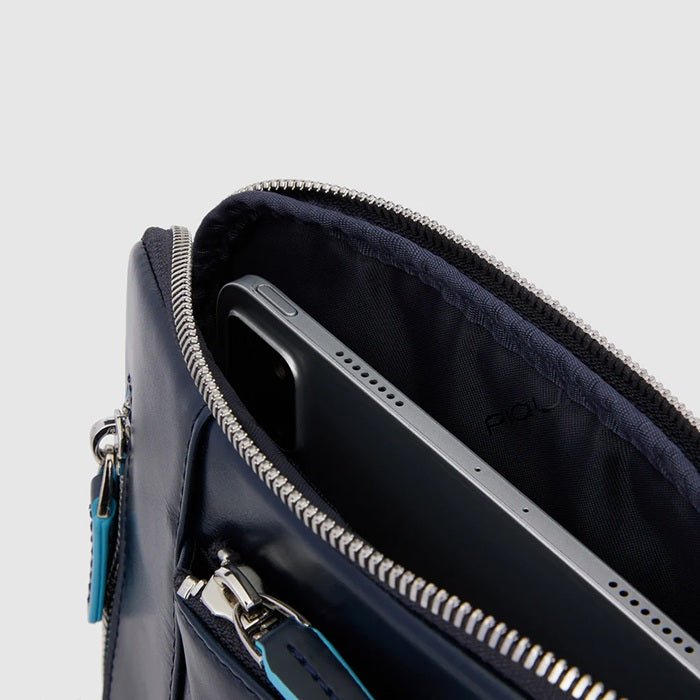 Borsello in pelle porta i - Pad Piquadro CA1816B2 Blu - Pelletteria Allegrini