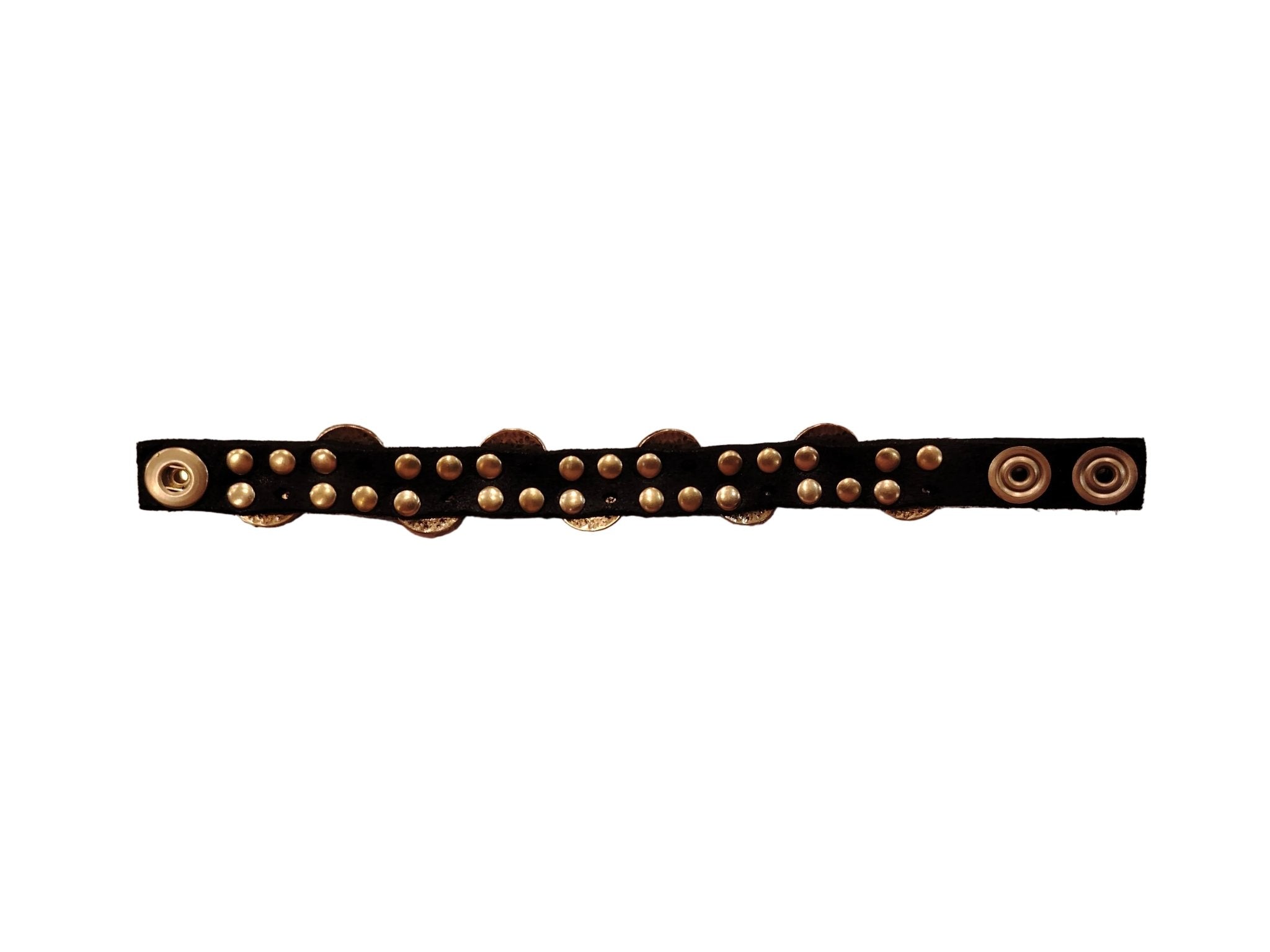 Bracciale in pelle con medaglie Campomaggi C024010ND X3010 Nero - Pelletteria Allegrini