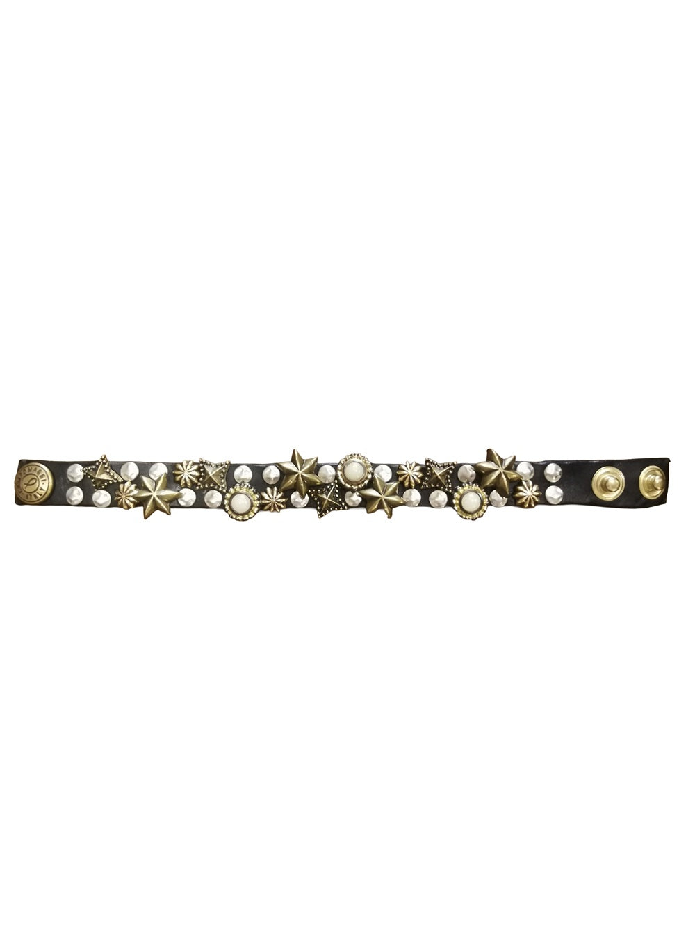 Campomaggi Leather Bracelet with Stars C024010ND-X3159 Black