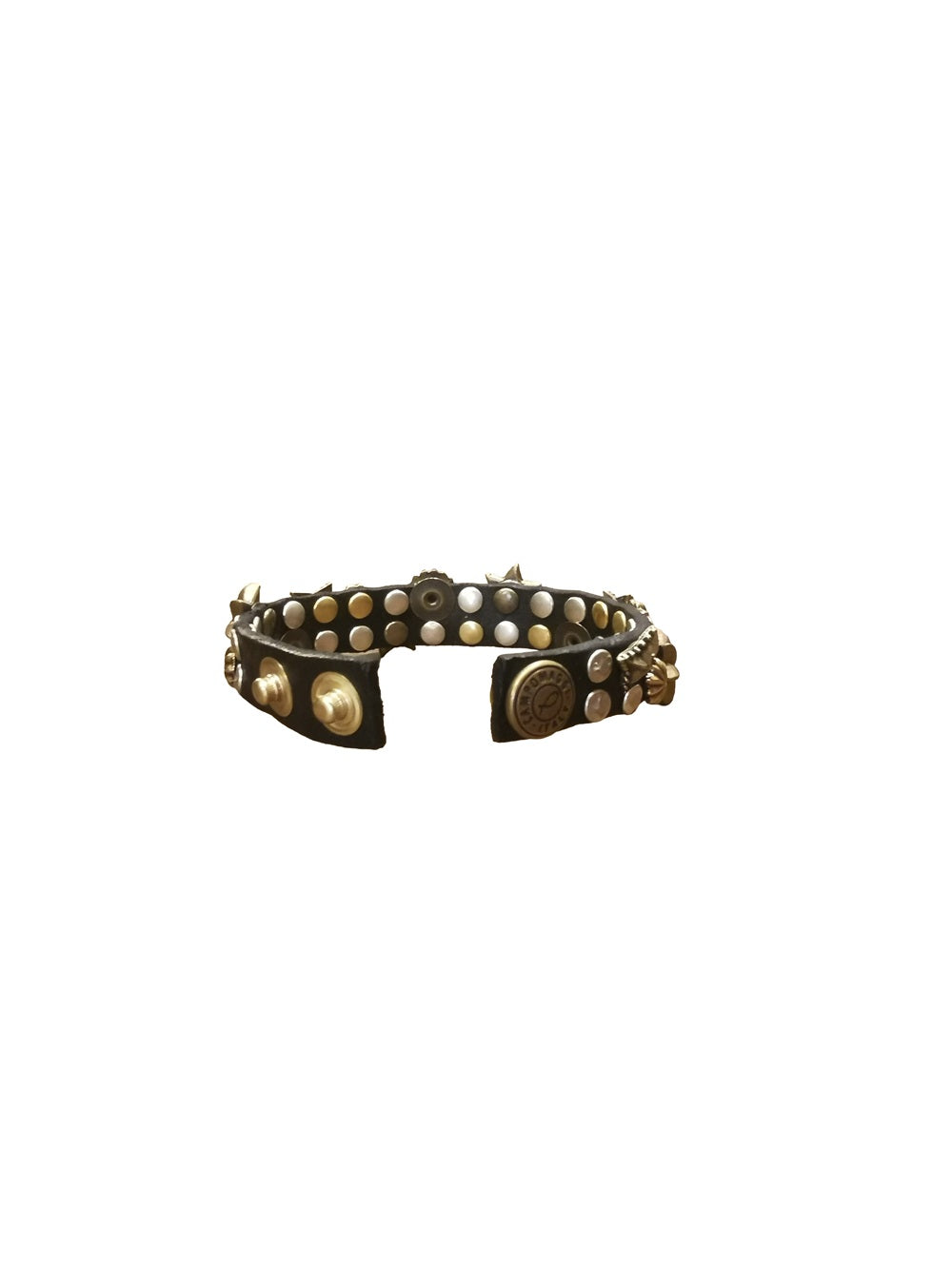 Campomaggi Leather Bracelet with Stars C024010ND-X3159 Black