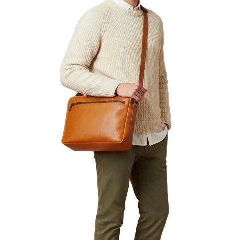Cartella da lavoro in pelle Bruno Rossi R330 Brandy - Pelletteria Allegrini