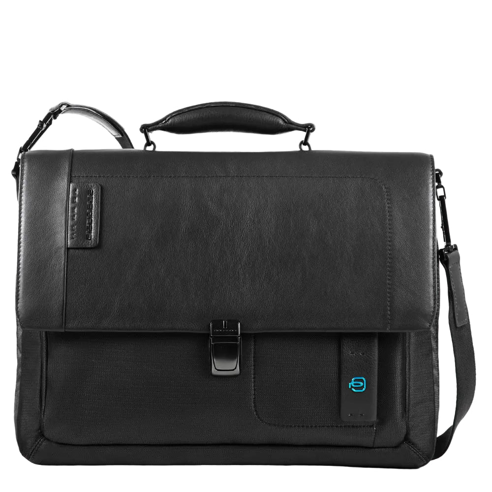 Cartella porta computer con patta Piquadro CA3111P16 Nero - Pelletteria Allegrini