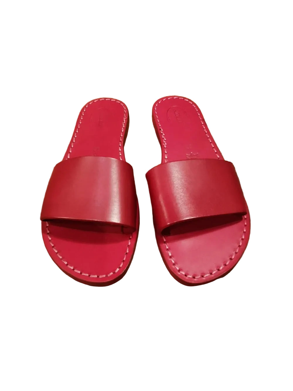 Women's Leather Slider by Pelletteria Allegrini Filippo 522D Red
