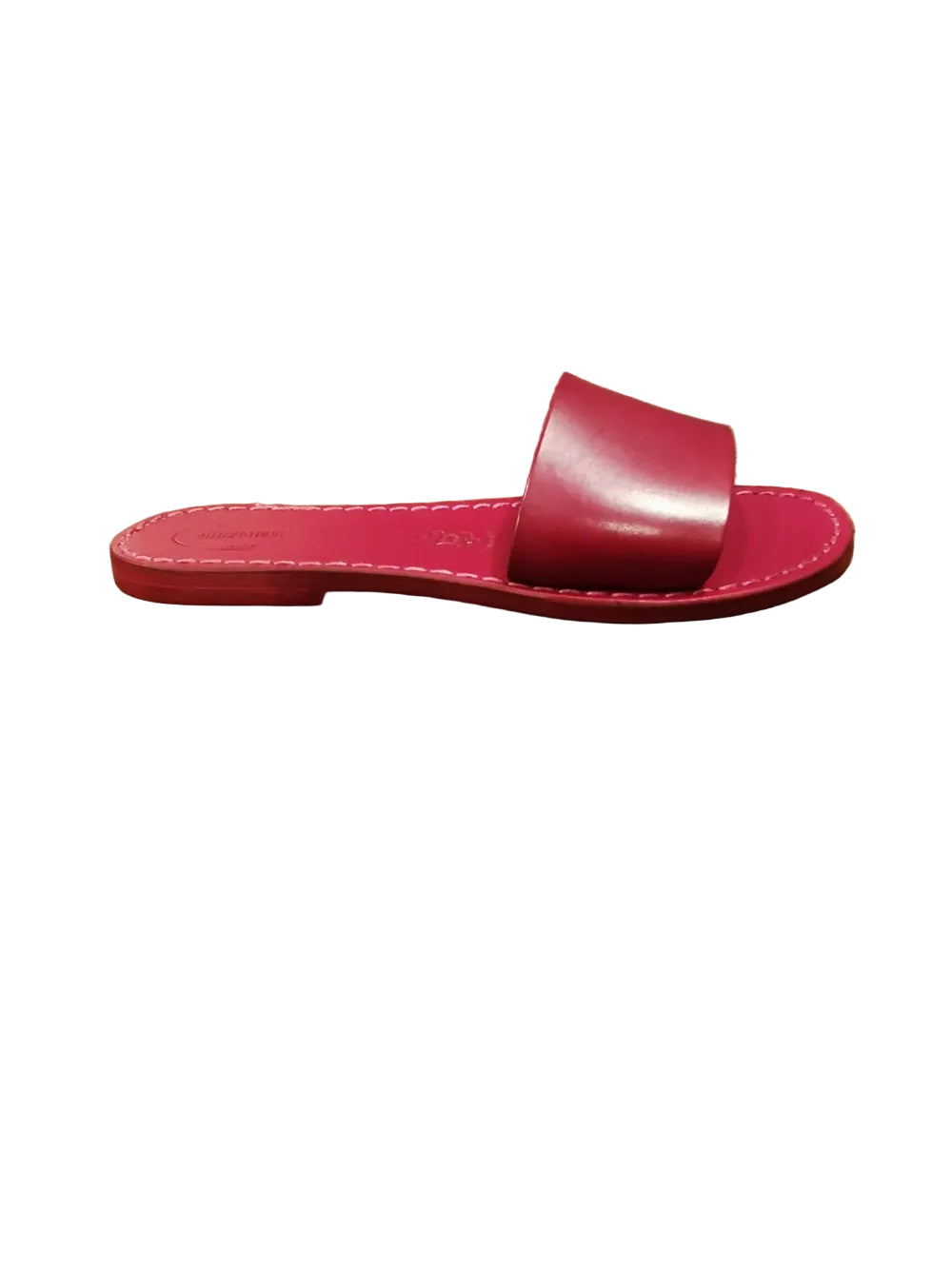 Women's Leather Slider by Pelletteria Allegrini Filippo 522D Red