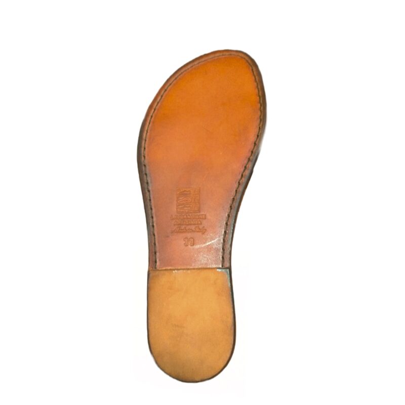 Ciabatta in cuoio con fascia donna Pelletteria Allegrini Filippo 522D testa di moro - Pelletteria Allegrini