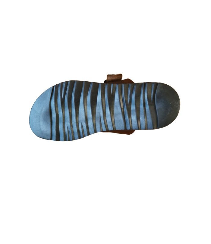 Ciabatta in cuoio con fibbie uomo Pelletteria Allegrini Filippo M6892 Marrone - Pelletteria Allegrini
