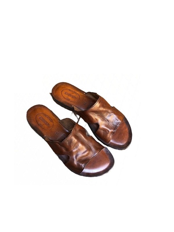 Ciabatta in cuoio donna Pelletteria Allegrini Filippo W1708 marrone - Pelletteria Allegrini