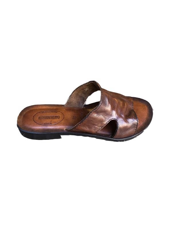 Ciabatta in cuoio donna Pelletteria Allegrini Filippo W1708 marrone - Pelletteria Allegrini