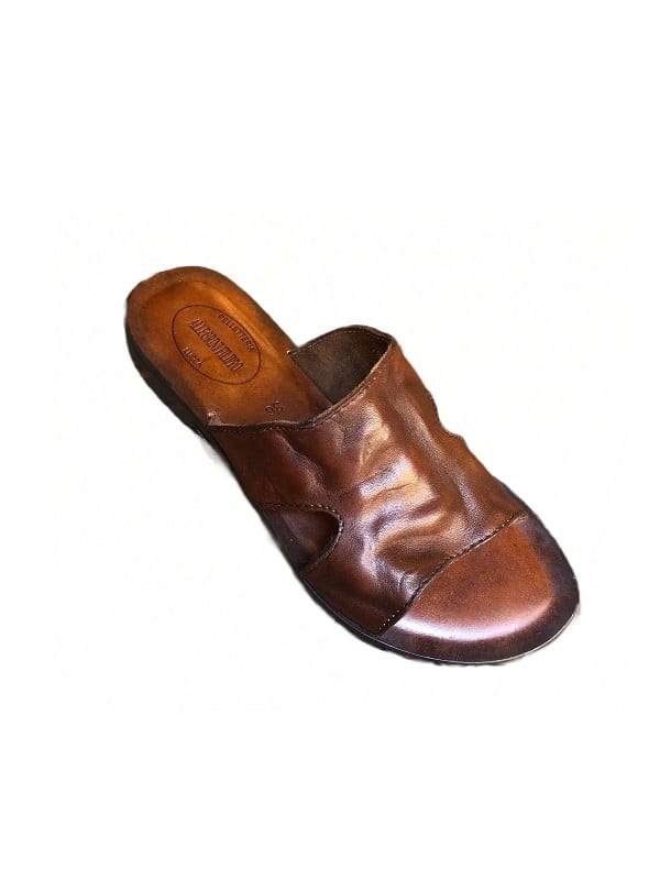 Ciabatta in cuoio donna Pelletteria Allegrini Filippo W1708 marrone - Pelletteria Allegrini