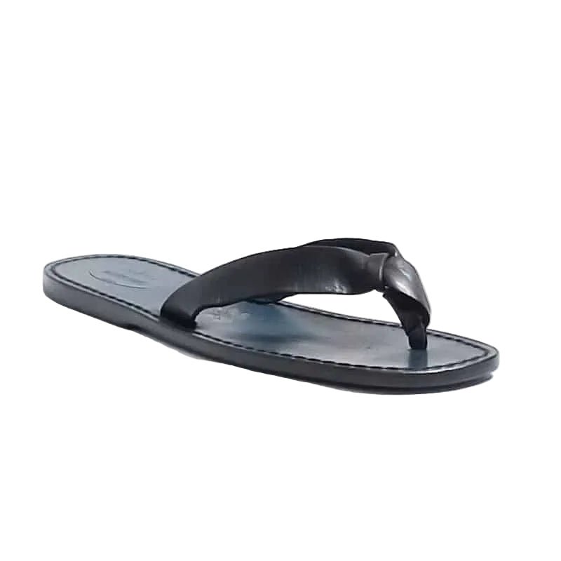 Ciabatta in cuoio infradito uomo Pelletteria Allegrini Filippo 580U nero - Pelletteria Allegrini