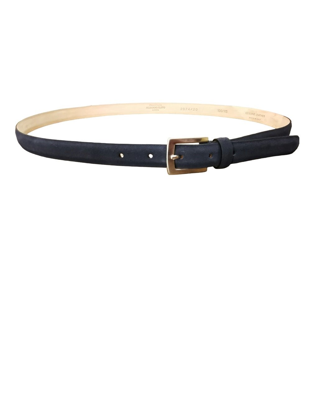 Cintura da donna in pelle scamosciata Pelletteria Allegrini Filippo 2074/20CAM Blu - Pelletteria Allegrini