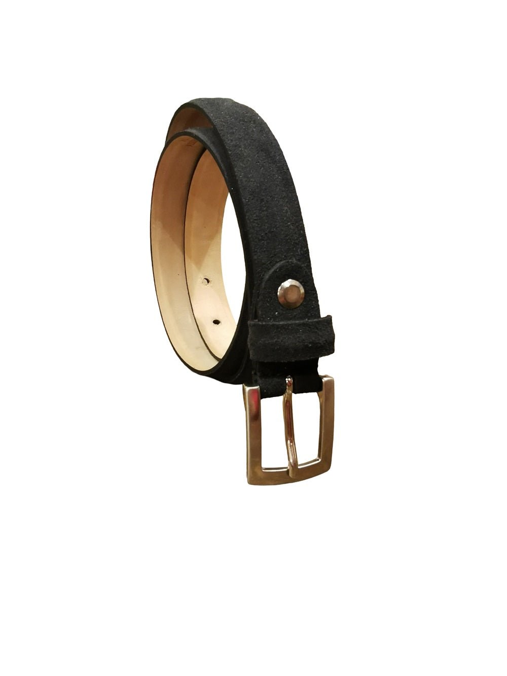 Cintura da donna in pelle scamosciata Pelletteria Allegrini Filippo 2074/20CAM Nero - Pelletteria Allegrini