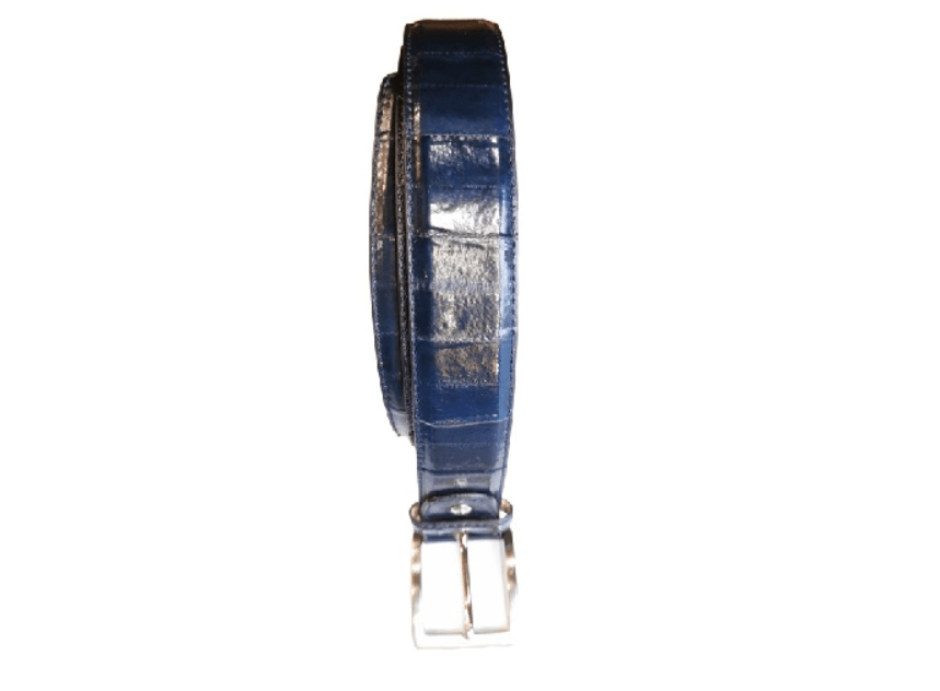 Cintura da uomo in pelle di anguilla Pelletteria Allegrini Filippo C102ANG blu - Pelletteria Allegrini
