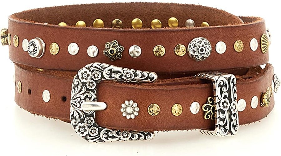 Cintura Diamante in pelle Campomaggi C032120ND X2743 cognac - Pelletteria Allegrini